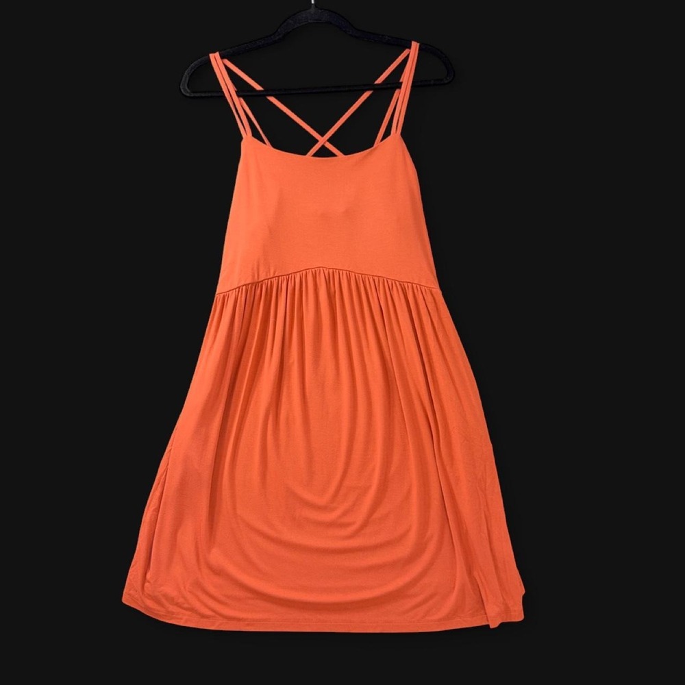Old Navy Rust Red Strappy Swing Dress – Size Large - Picture 2 of 7